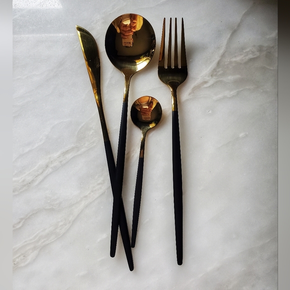 NEW Modern Flatware Dinnerware Silverware Set 24 Piece - Picture 4 of 9